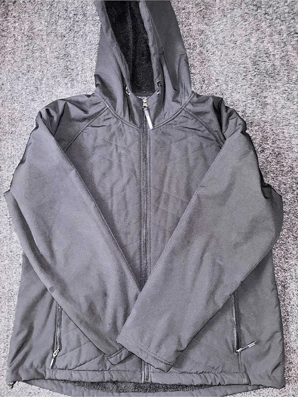 New Balance Women’s Hooded Softshell Jacket 2X Quilted Sherpa Lined Gorpcore